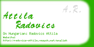 attila radovics business card